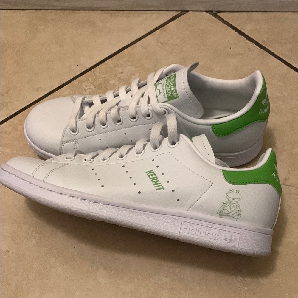 Adidas White and Green Sneakers